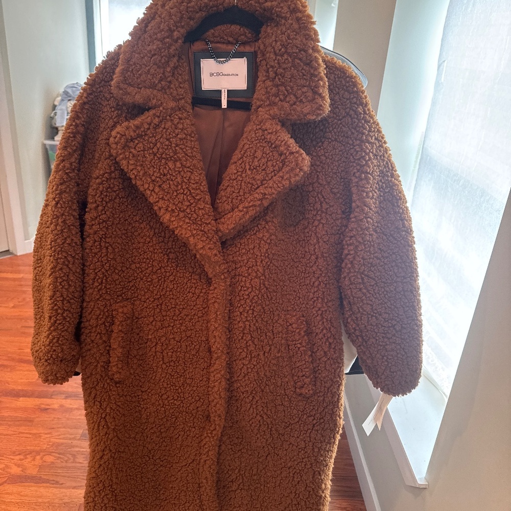 BCBGeneration Women's Long Teddy Coat - Medium